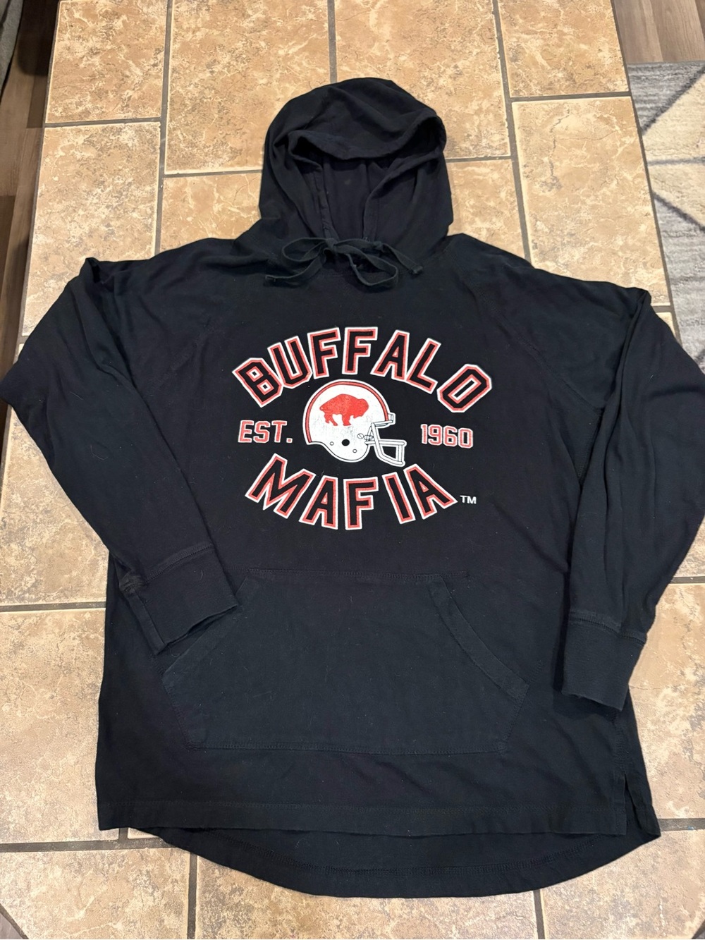 Buffalo Bills Black lightweight hooded shirt size women’s medium